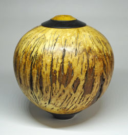 Unknown turned wooden hollow form bowl